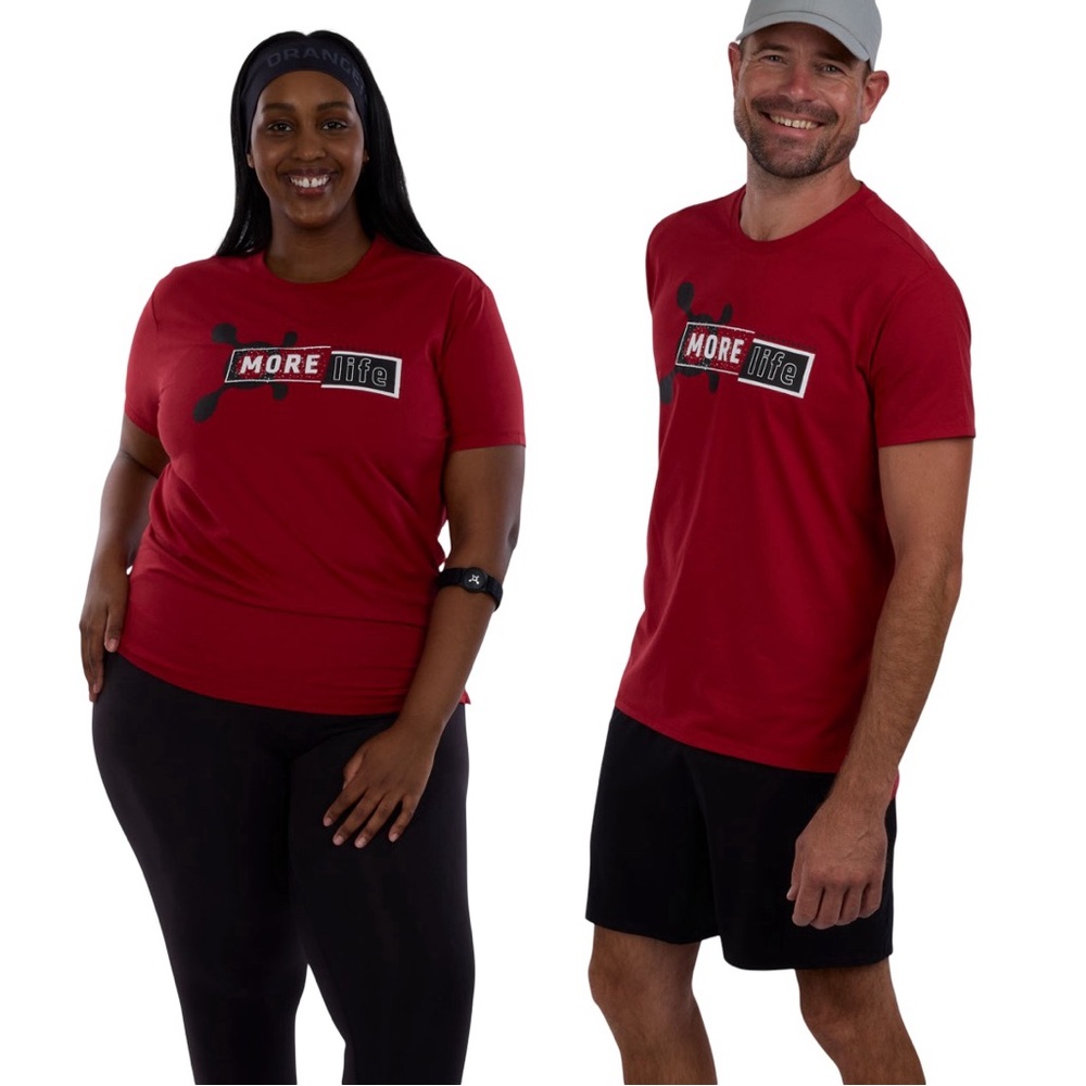 NWOT | Orangetheory OTF | 'More Life' Recovery T shirt | Red | Unisex | Small